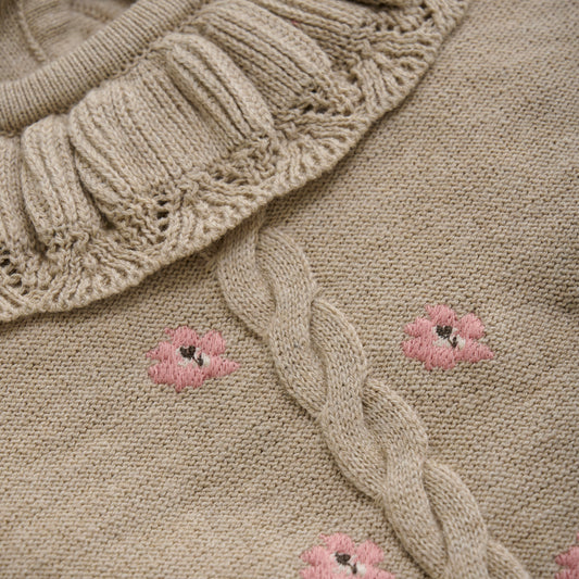 Peysa m/kraga - Beige Melange