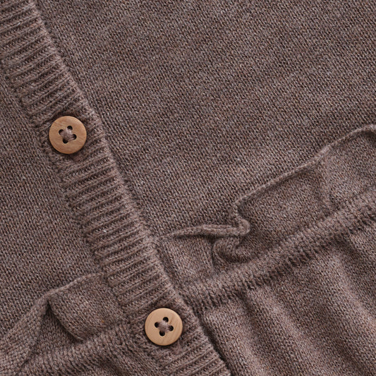 Peysa, ullarblanda - Dark Brown Melange