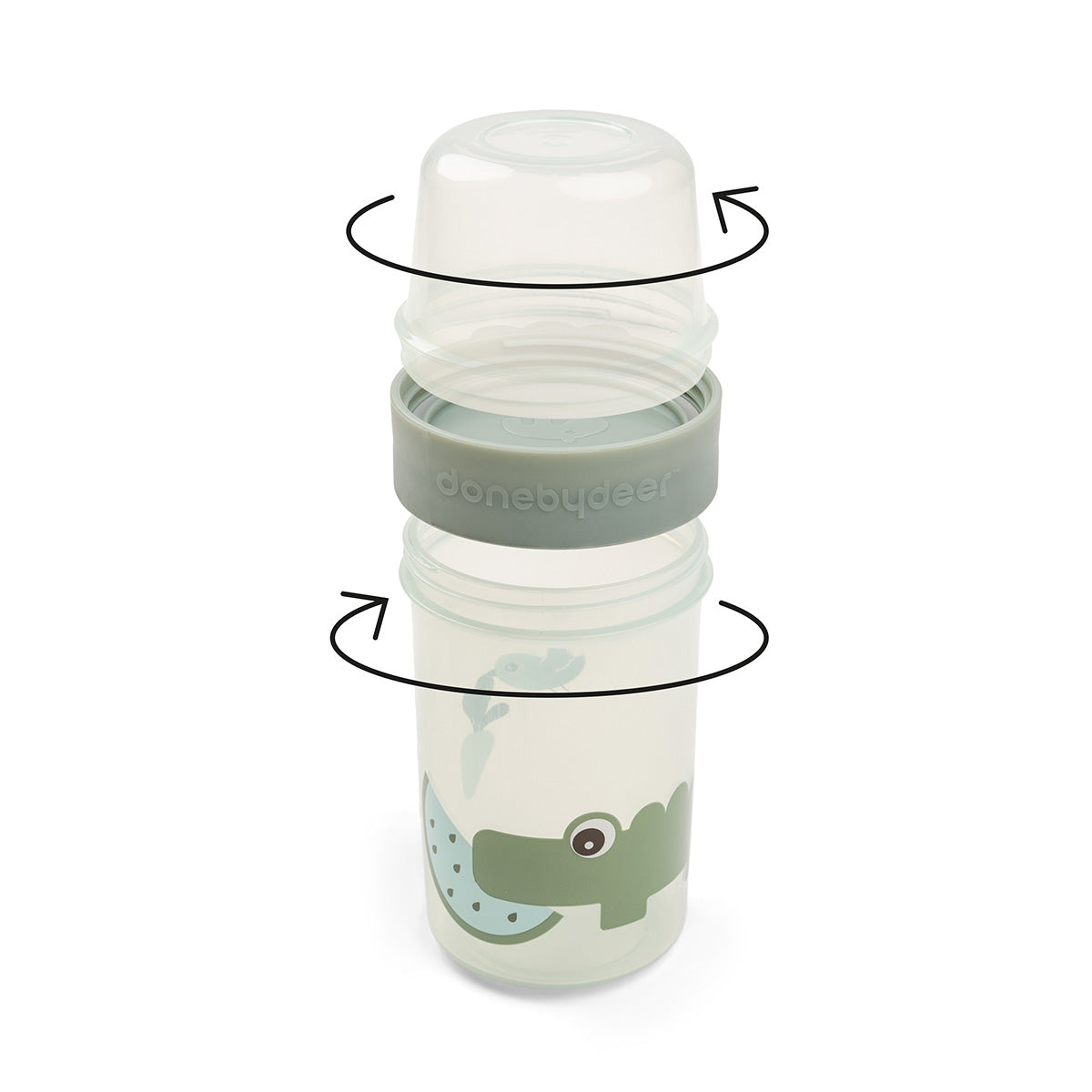 To go 2-way snack container - Croco Green