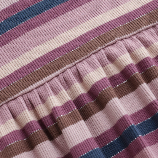 Kjóll, röndóttur - Rose Brown