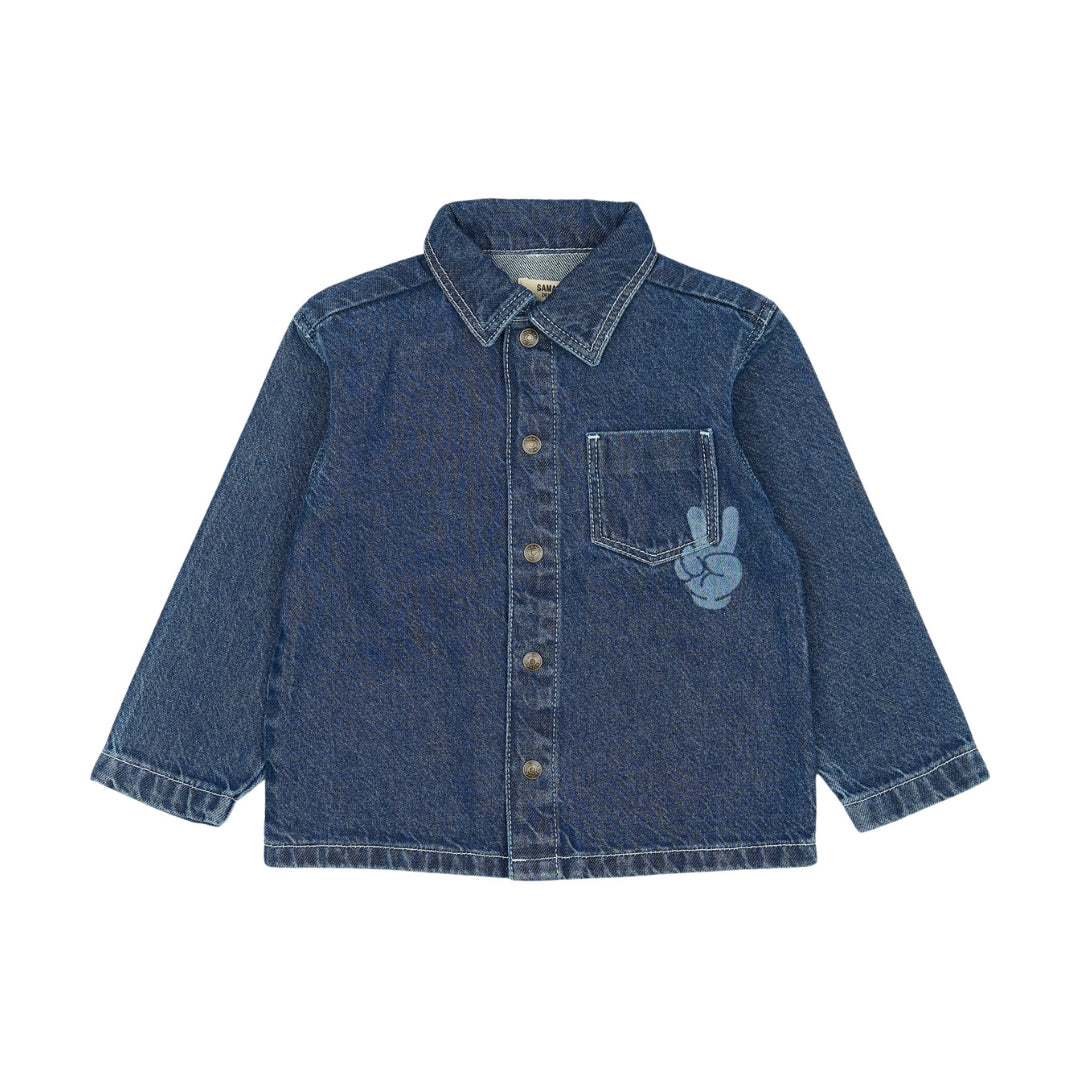 Parker gallaskyrta - Blue Denim