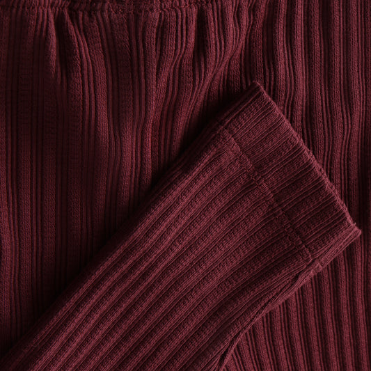 Leggings, Pointelle - Burgundy