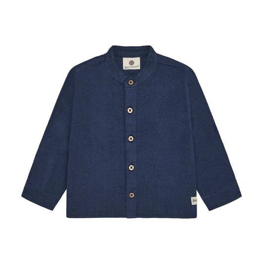 Skyrta, muslin - Medieval Blue