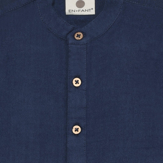 Skyrta, muslin - Medieval Blue