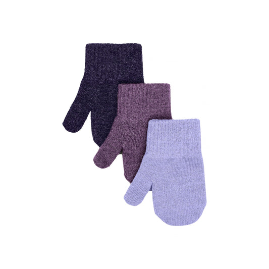 Ullarvettlingar glitter 3pk - Plum Perfect