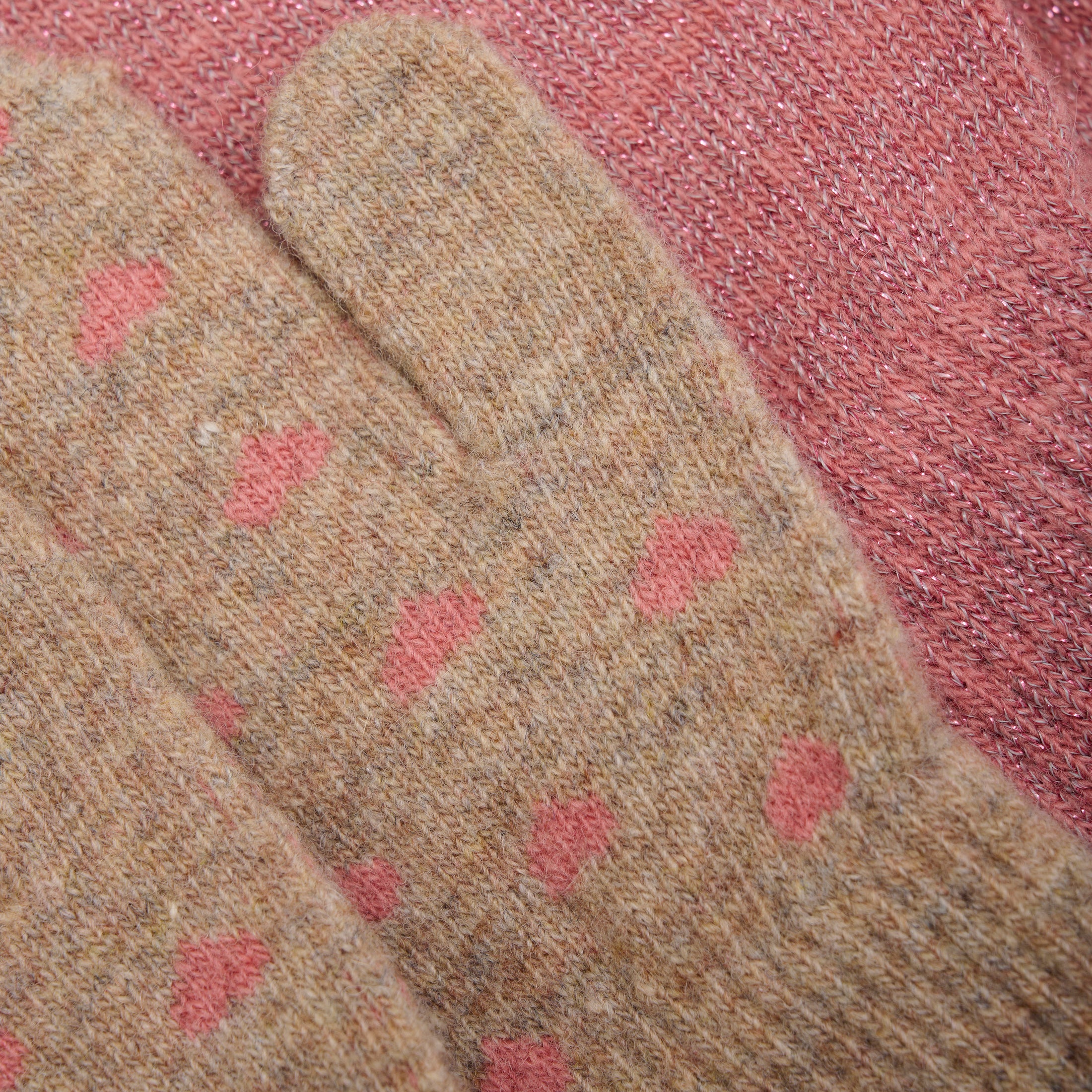 Vettlingar m/ull - Brick Dust