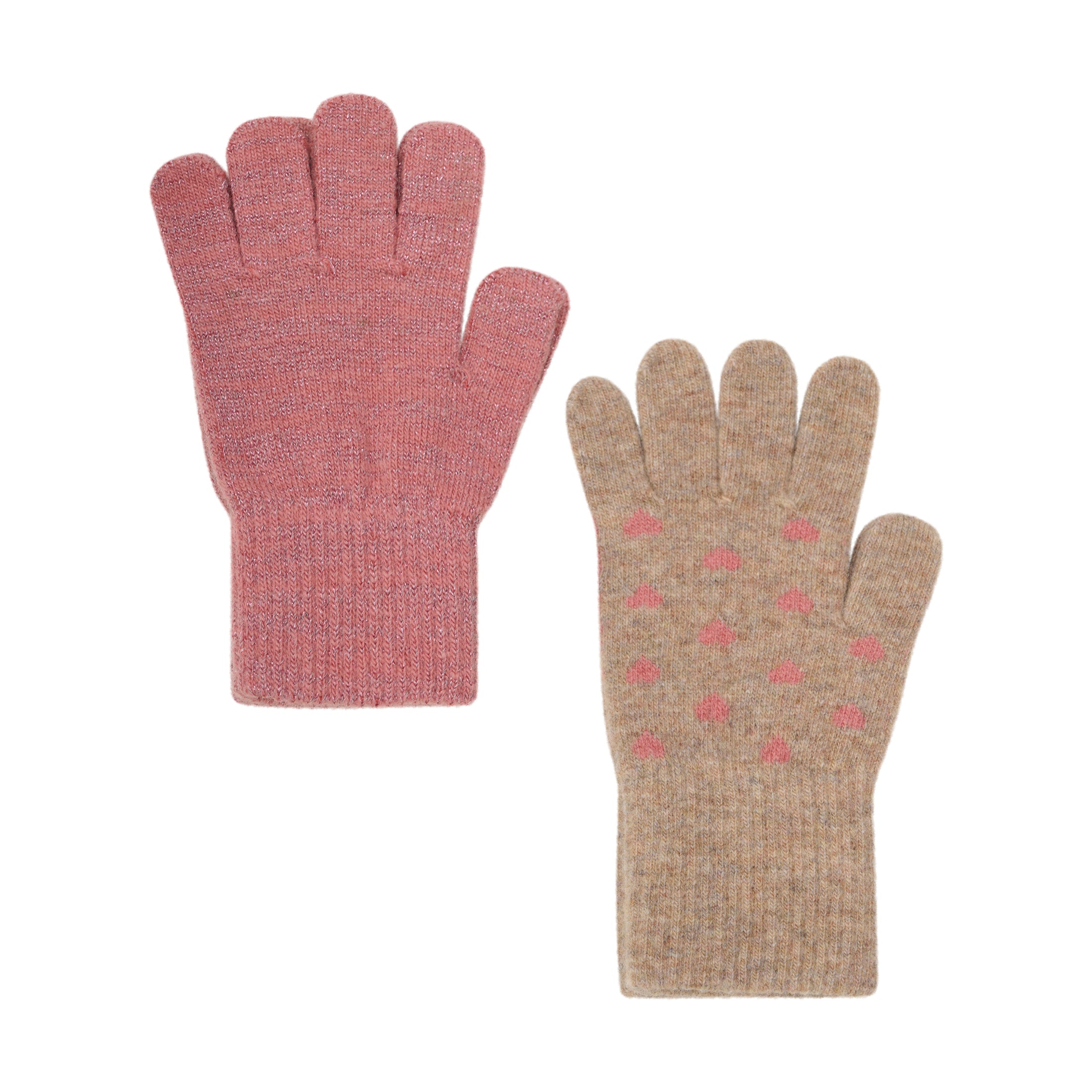 Fingravettlingar m/ull - Brick Dust