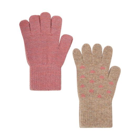 Fingravettlingar m/ull - Brick Dust