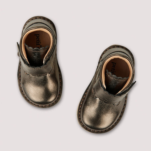 Skór, Scallop Velcro Boot - Beetle