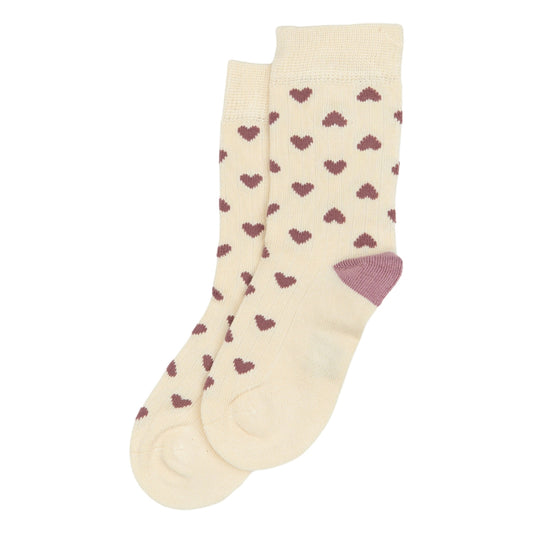 Bamboo Heart sokkar - Off White/Pale Pink