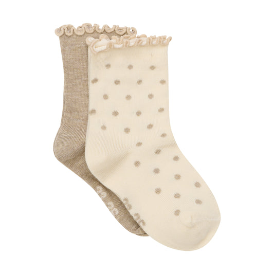 Sokkar m/doppum 2pk - Simply Taupe