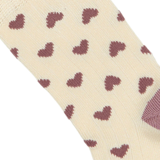 Bamboo Heart sokkar - Off White/Pale Pink