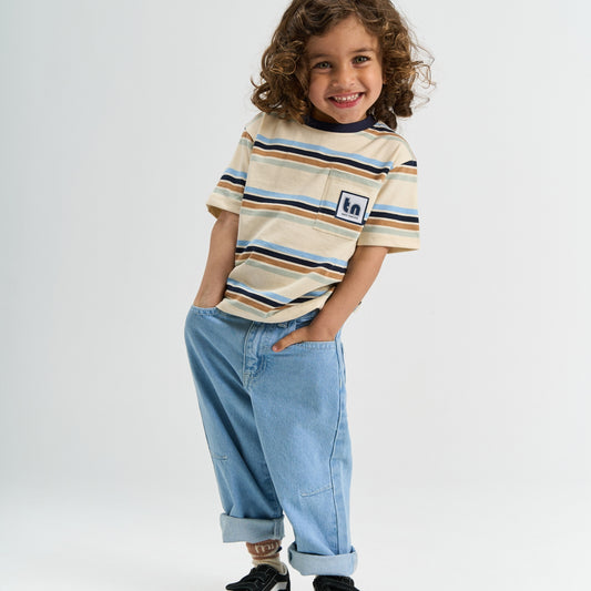 Stuttermabolur, Stuart - Gardenia Striped