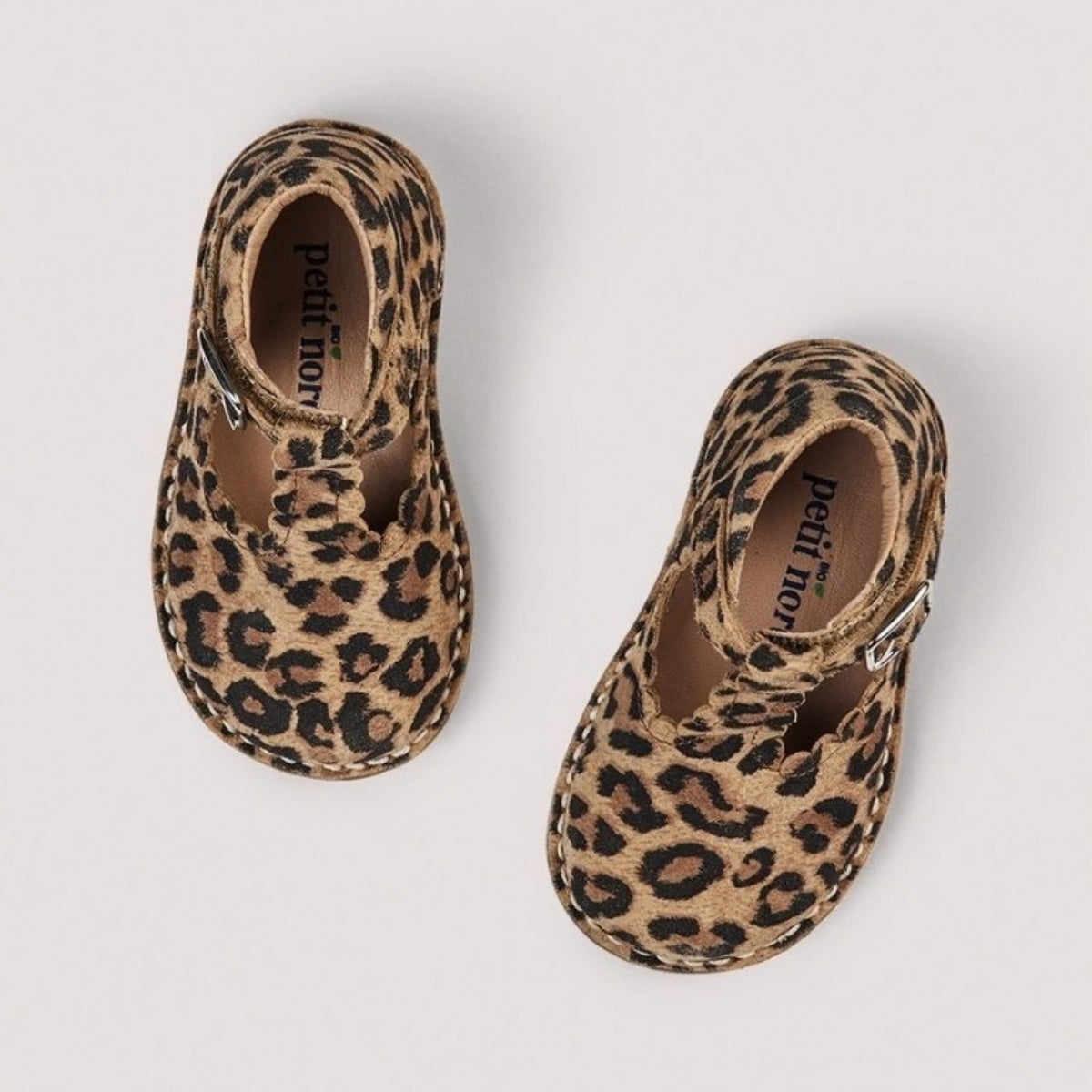 Skór, T-bar Scallop - Leopard