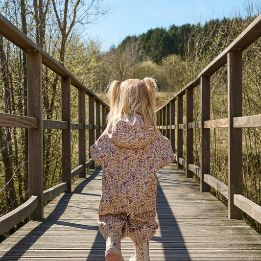 Stígvél m/blómum - Misty Rose