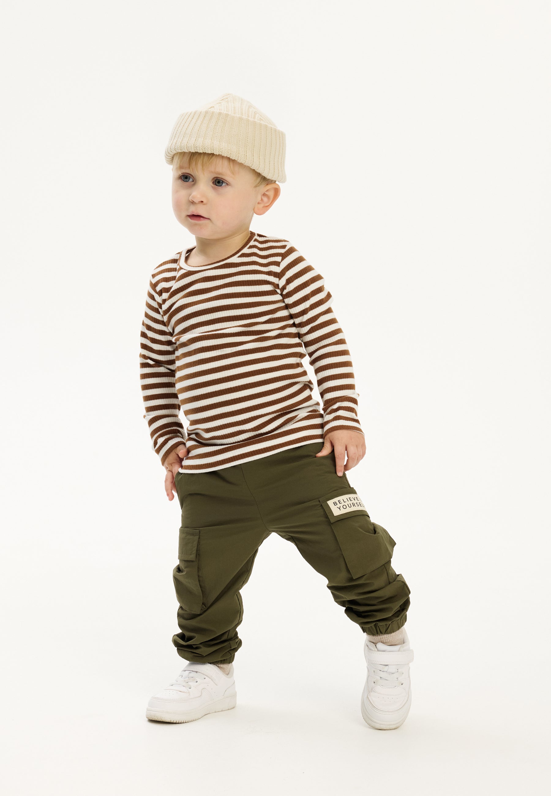 Bolur Rib Tee - Toffee Striped