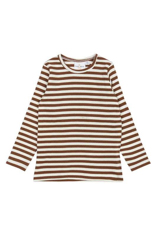 Bolur Rib Tee - Toffee Striped