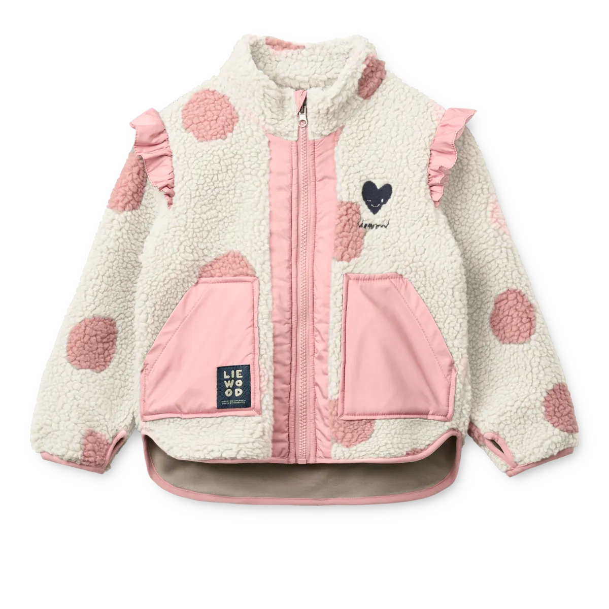 Flísjakki m/frillum -  Rose Blush