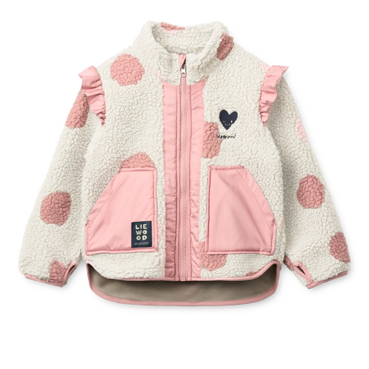 Flísjakki m/frillum -  Rose Blush