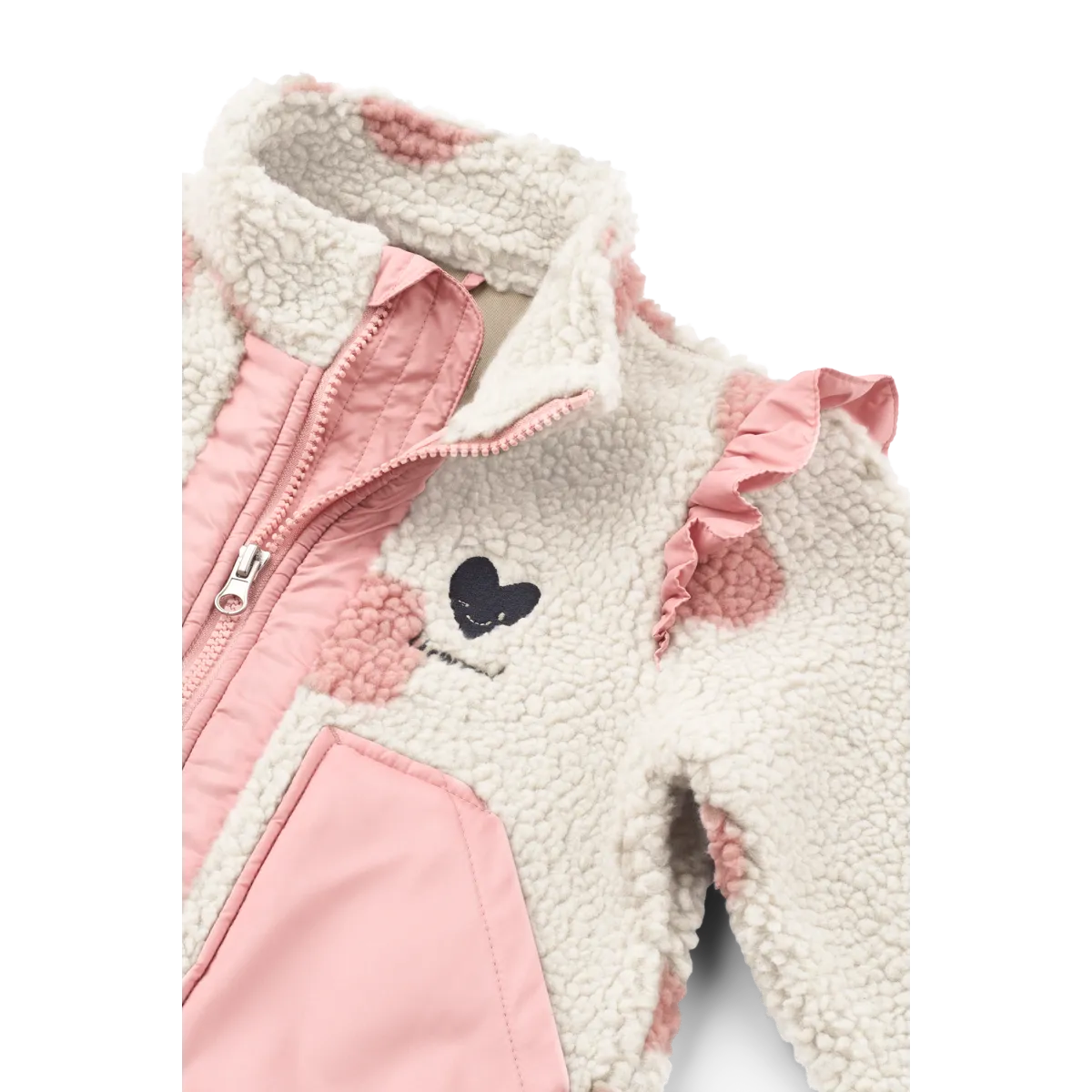 Flísjakki m/frillum -  Rose Blush