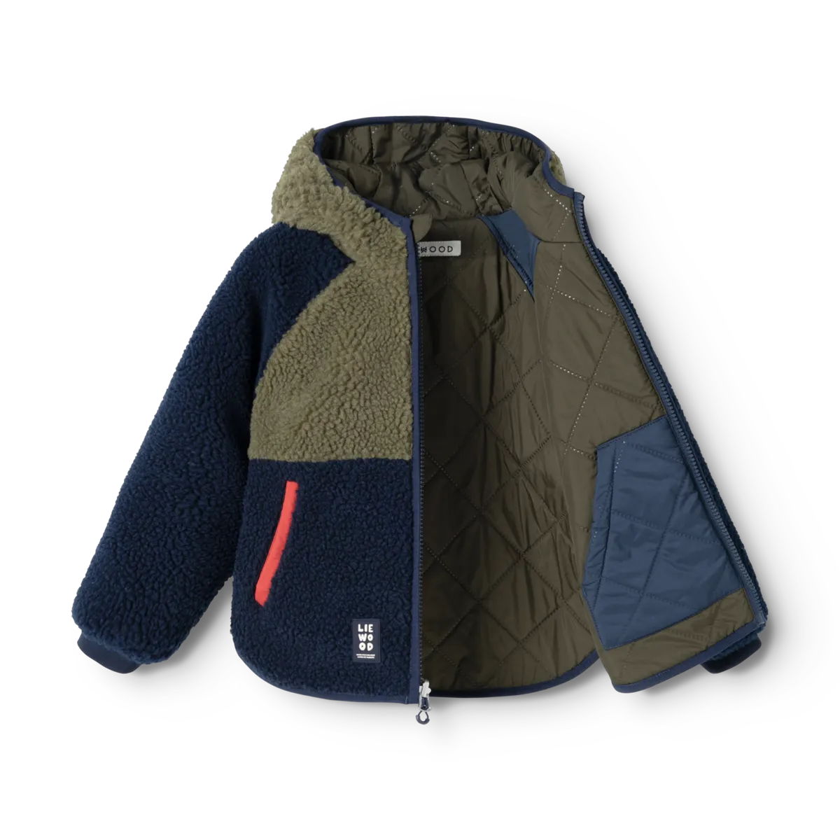 Thermo/flísjakki, Reversible - Army brown