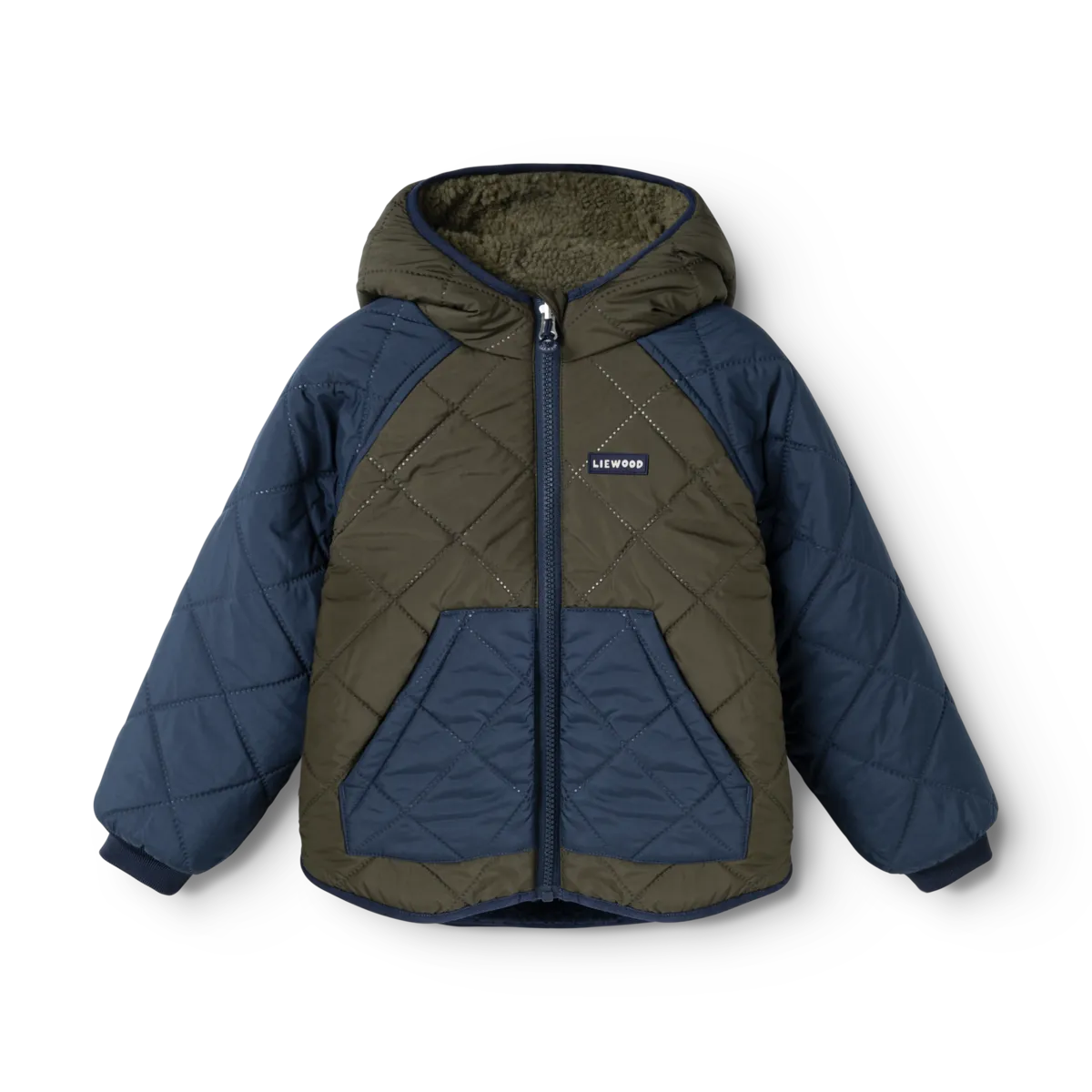 Thermo/flísjakki, Reversible - Army brown