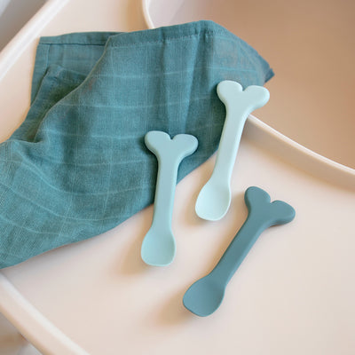 Skeiðar, Silicone Baby spoon 3-pack - Wally Blue