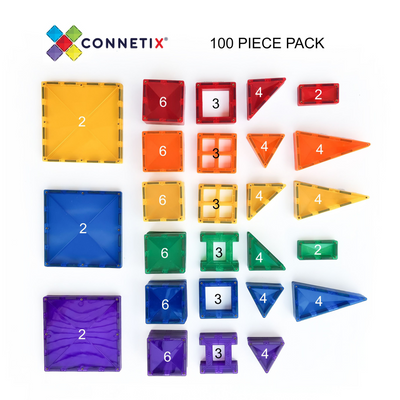 Connetix Rainbow segulkubbar, Creative Pack - 100stk