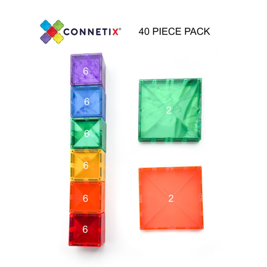 Connetix Rainbow segulkubbar, Expansion Pack - 40stk